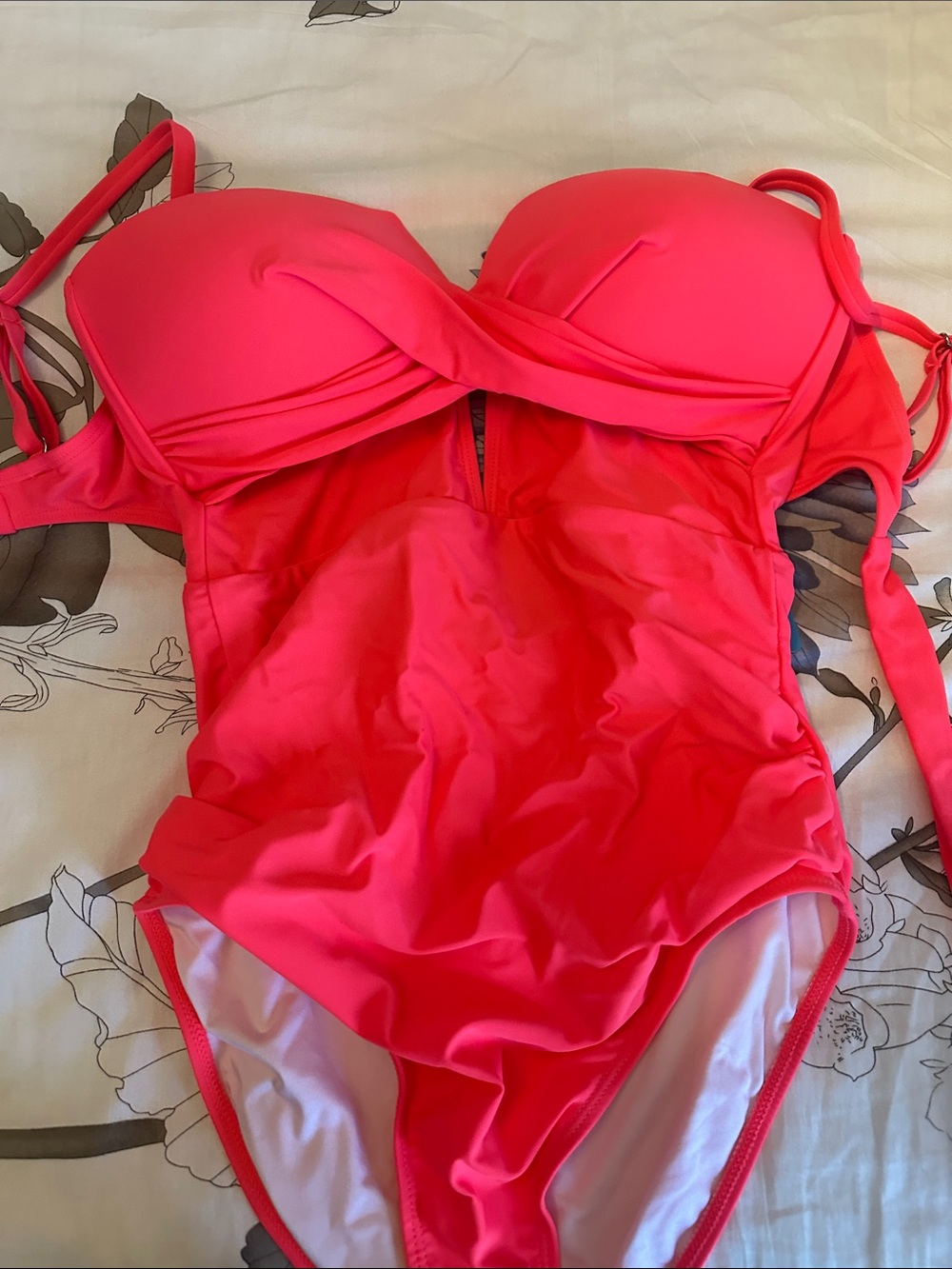 Women’s Bright Pink One-Piece Swimsuit with Built-In Support
